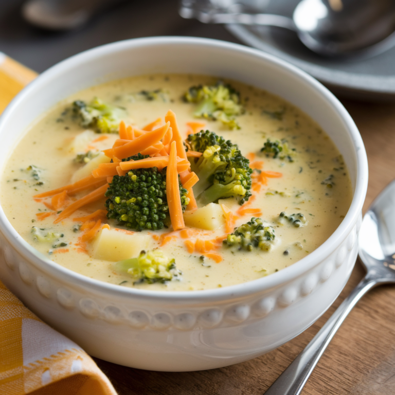 Creamy Cheddar Broccoli Potato Soup